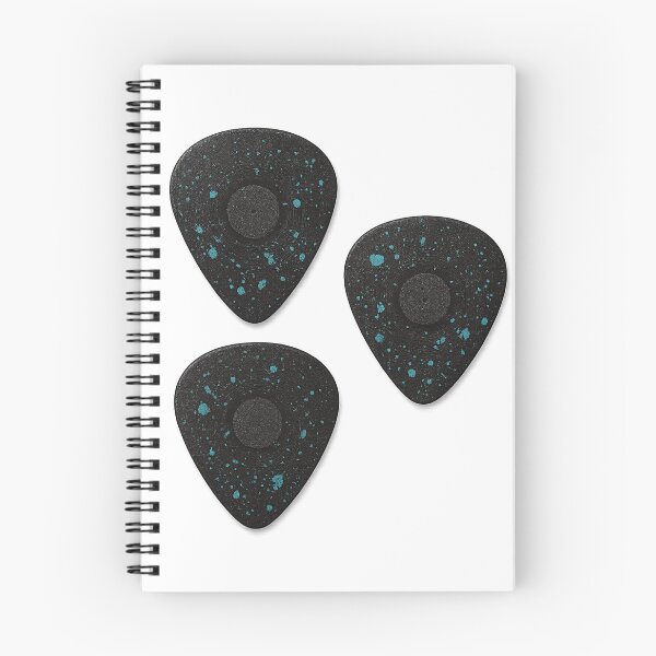 Item preview, Three Black Guitar Picks with Blue Speckled Patterns on Black Background designed and sold by Creative88Art.