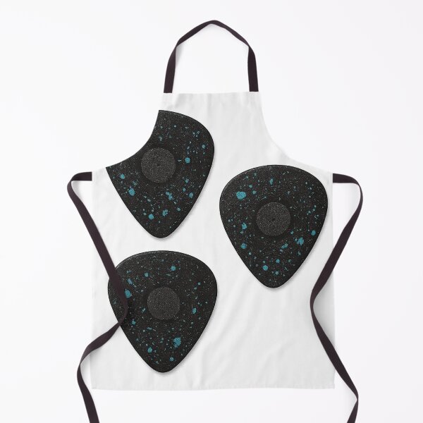 Item preview, Three Black Guitar Picks with Blue Speckled Patterns on Black Background designed and sold by Creative88Art.