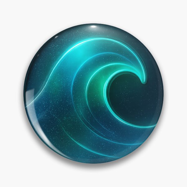 Item preview, Glowing Blue and Teal Wave Design in Circular Frame designed and sold by Creative88Art.