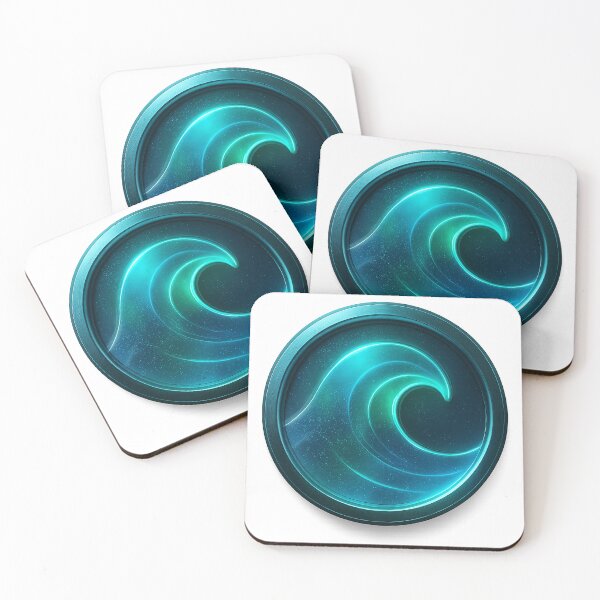 Item preview, Glowing Blue and Teal Wave Design in Circular Frame designed and sold by Creative88Art.