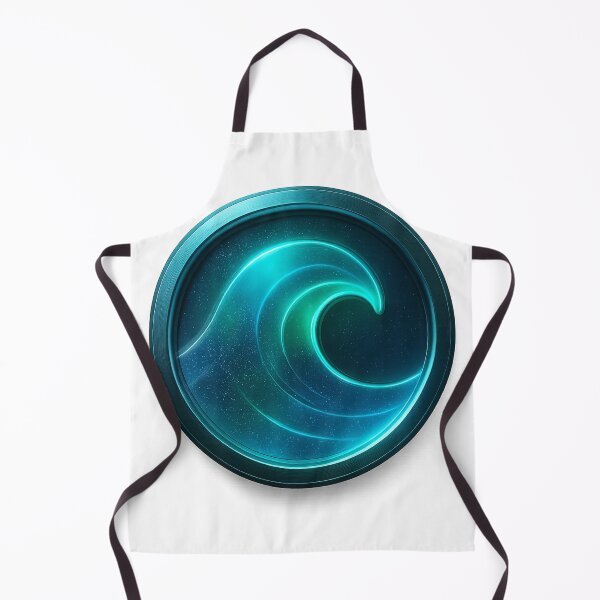 Aperçu de l'œuvre Motif de vagues bleu et bleu sarcelle éclatant dans un cadre circulaire créée et vendue par Creative88Art.
