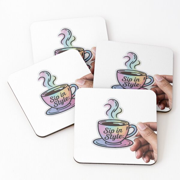 Item preview, Hand Holding a Colorful Coffee Cup Sticker with Pastel Gradient designed and sold by Creative88Art.