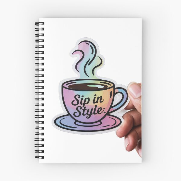 Item preview, Hand Holding a Colorful Coffee Cup Sticker with Pastel Gradient designed and sold by Creative88Art.