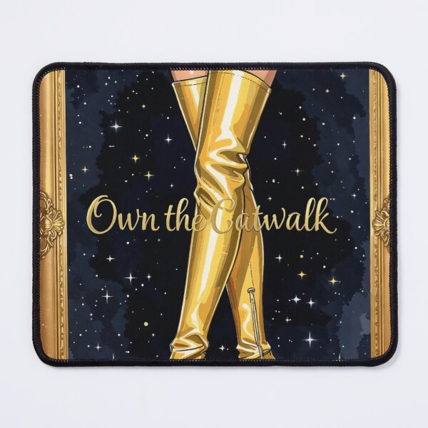 Item preview, Golden Thigh High Stiletto Boots with Starry Night Sky Background designed and sold by Creative88Art.