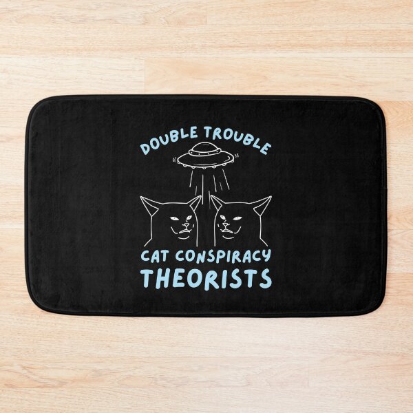Item preview, Double trouble, cat conspiracy theorists designed and sold by BritishDelights.