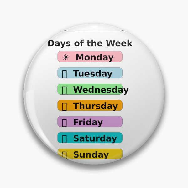 Item preview, Colorful Weekday Chart for Preschool & Kindergarten designed and sold by AlexKidsPrints.