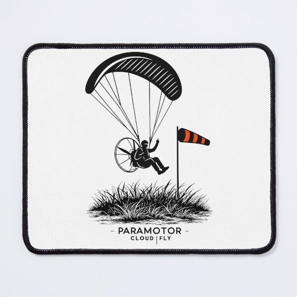 Item preview, Paramotor pilot flying past a windsock designed and sold by ParaCloudFly.
