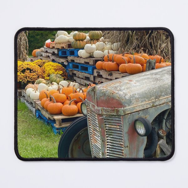 Item preview, Fall pumpkins with old tractor designed and sold by Kandoart.