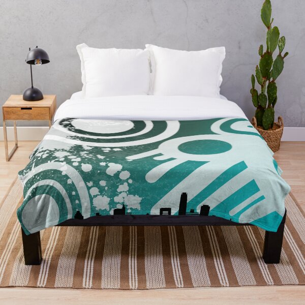 Item preview, Urban Grunge Skyline – Green Abstract Stencil | Frutiger Metro designed and sold by Pics'Elle Creations.
