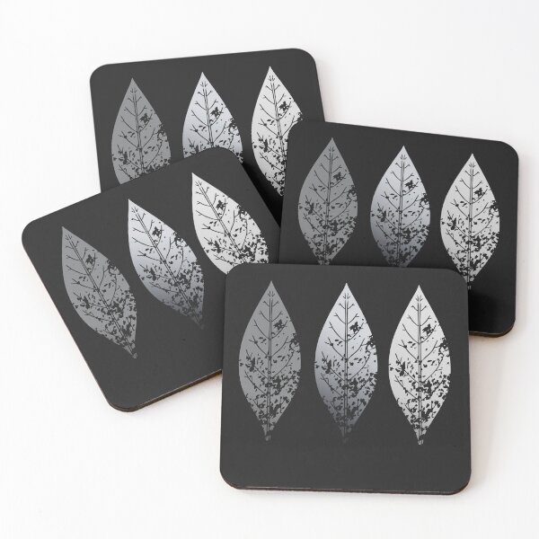 Item preview, Minimalist Black and Silver Leaf Pattern Design by Mazieblu designed and sold by Mazieblu.