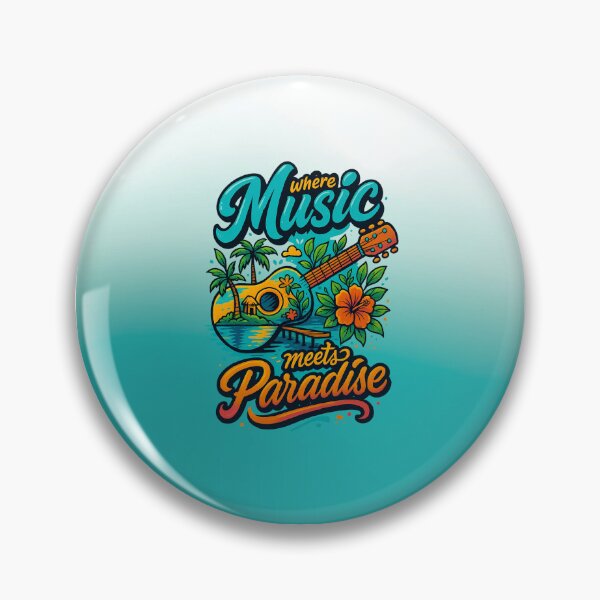 Item preview, Where Music Meets Paradise  | Graphic Crewneck Nature Guitar Tshirt designed and sold by skkyfaithArtz.