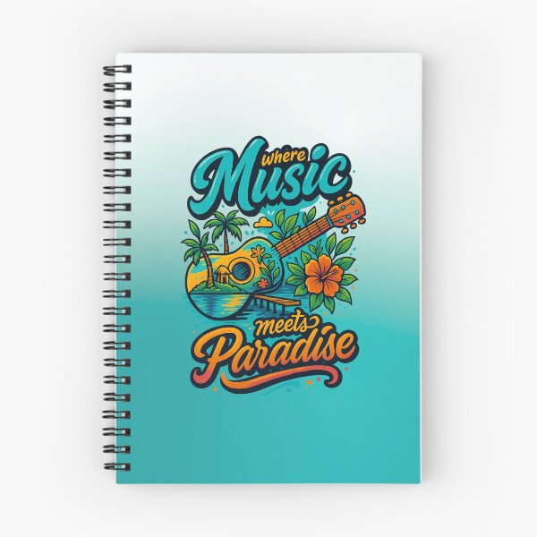 Item preview, Where Music Meets Paradise  | Graphic Crewneck Nature Guitar Tshirt designed and sold by skkyfaithArtz.