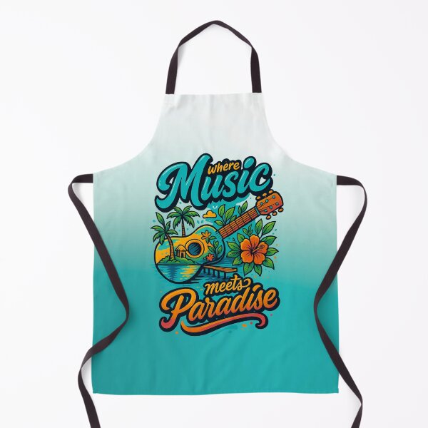 Item preview, Where Music Meets Paradise | Graphic Crewneck Nature Guitar Tshirt designed and sold by skkyfaithArtz.