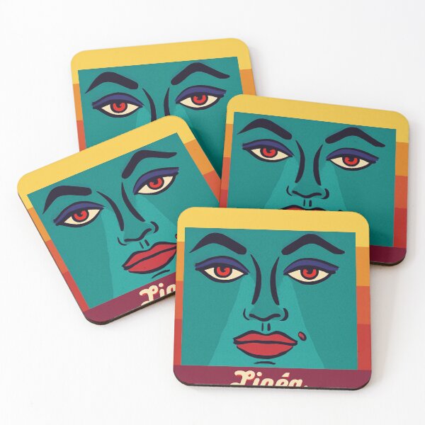 Item preview, Linéa Pop Art Face - Cool tones of blue and turquoise give it a fresh, urban edge designed and sold by TatjanaMDesign.