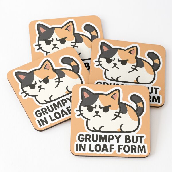 Item preview, "Grumpy Loaf" Funny Kitten Vector Sticker designed and sold by catastrocat.