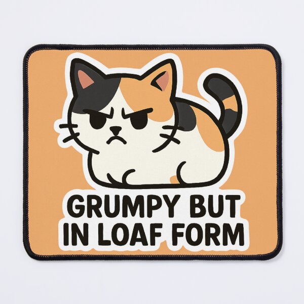 Item preview, "Grumpy Loaf" Funny Kitten Vector Sticker designed and sold by catastrocat.
