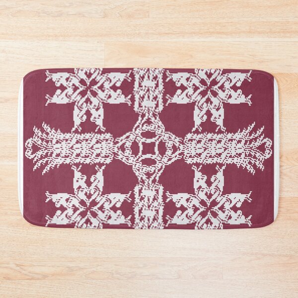 Item preview, White on Red Feathery Pixel Cross designed and sold by FlyingJackalope.