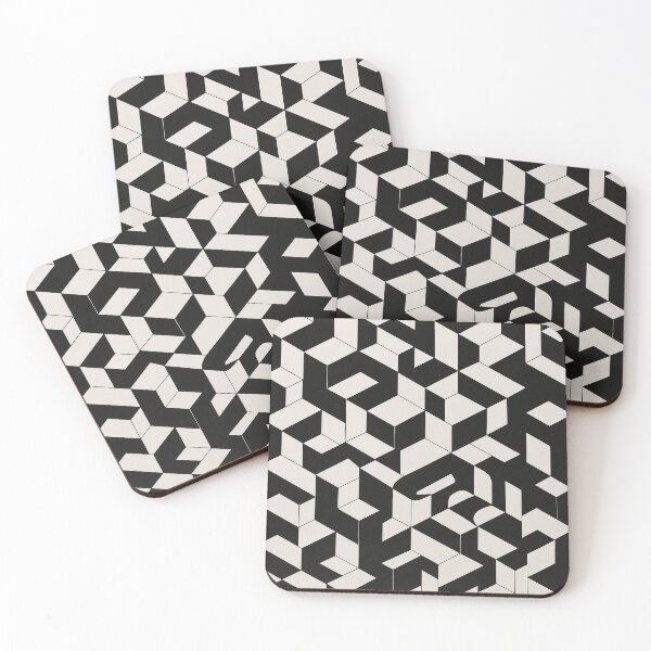 Item preview, Isometric Black and White Cube Pattern designed and sold by weirdfishes123.