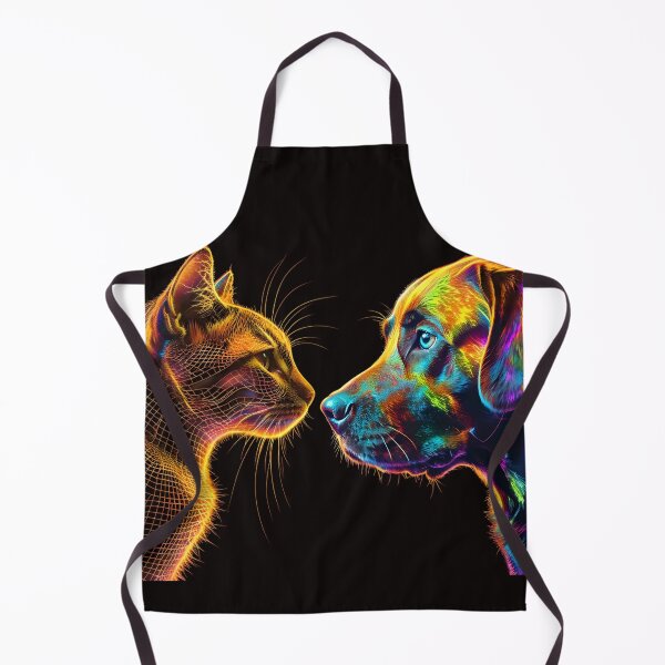 Item preview, Neon Cat and Dog Face-Off – Vibrant Psychedelic Pet Art designed and sold by WHDProduction45.