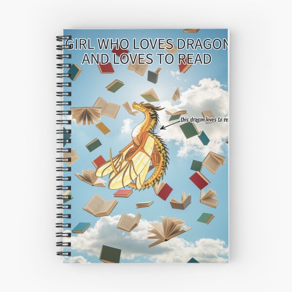 Aperçu de l'œuvre Une fille qui aime les dragons et qui aime lire créée et vendue par OneLove Shop.