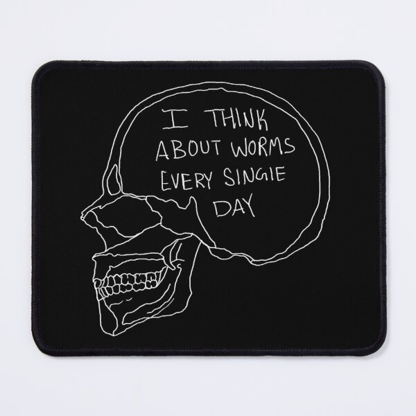 Item preview, “I think about worms every single day” white designed and sold by Lydia.Create.