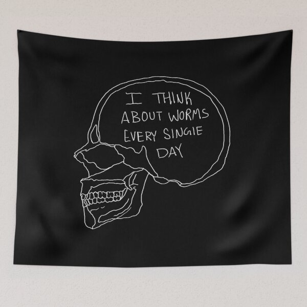 Item preview, “I think about worms every single day” white designed and sold by Lydia.Create.