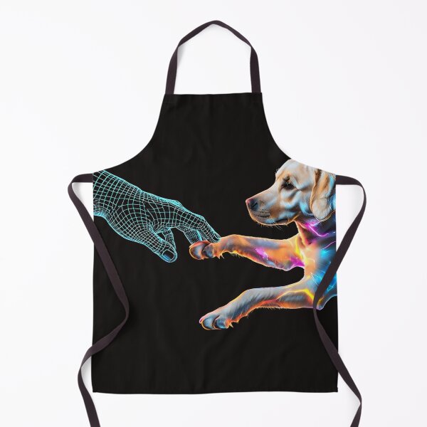 Item preview, Neon Dog and Digital Hand Connection – Futuristic Labrador Art designed and sold by WHDProduction45.