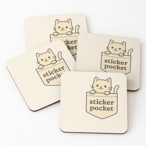 Item preview, Cat in a Pocket Graphic "Sticker Pocket" designed and sold by Caliopee.