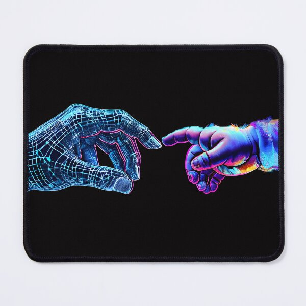 Item preview, Neon Baby and Digital Hand Connection – Futuristic Humanity Art designed and sold by WHDProduction45.