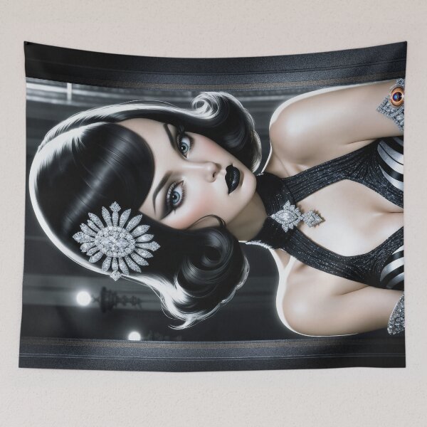 Item preview, Enchanting Art Deco Glamour Portrait Of Valeriana Desalias Stunning AI Concept Art by Xzendor7 designed and sold by Xzendor7 Digital Art Creations.