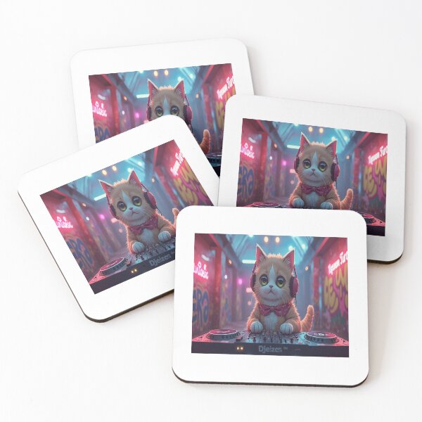 Item preview, Kawaii DJ Cat – Cute Anime Style Music Lover Design designed and sold by Fire-Beetle Incorporated (firebeetle).