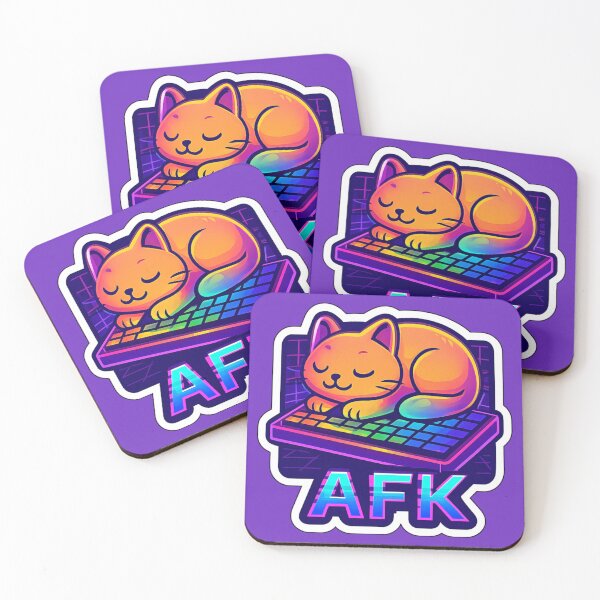 Item preview, "AFK" Funny Gamer Cat Loaf Vector Sticker designed and sold by catastrocat.