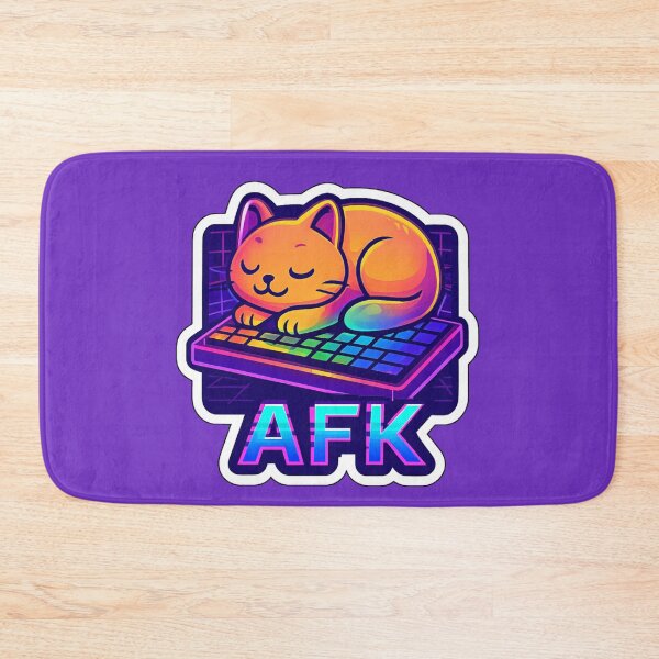 Item preview, "AFK" Funny Gamer Cat Loaf Vector Sticker designed and sold by catastrocat.
