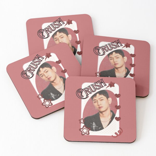 Item preview, Crush Korean Solo Artist Card Red Aesthetic Collage Design designed and sold by AJUNICE STUDIO.