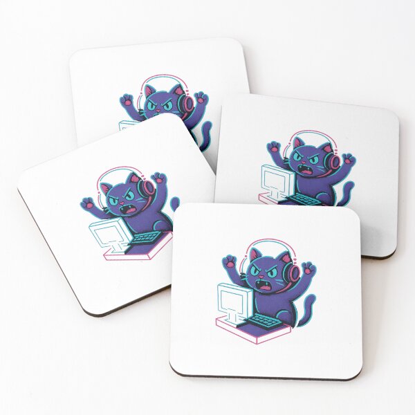 Item preview, Angry Gamer Cat Sticker designed and sold by Braymacs.
