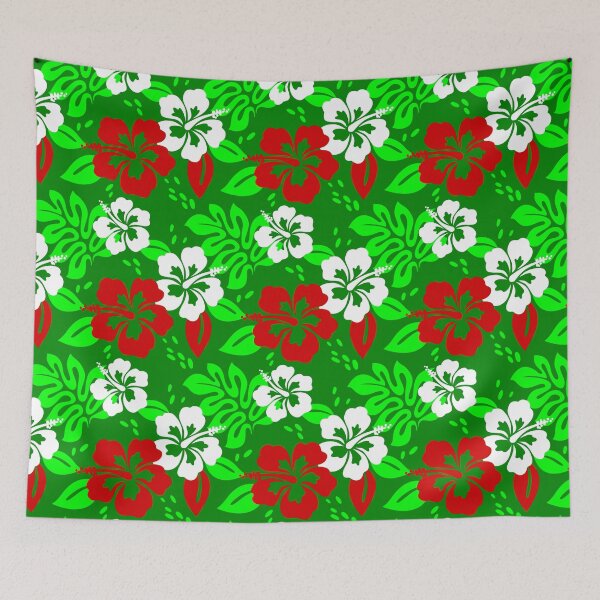 Item preview, luau christmas hawaiian hibiscus tropical floral designed and sold by Gossip Rag.