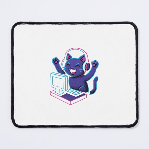Item preview, Cheerful Gamer Cat! Sticker designed and sold by Braymacs.