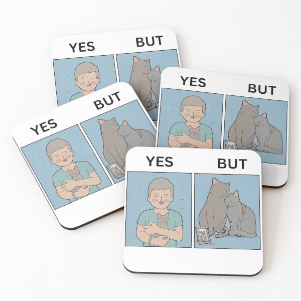 Item preview, Yes But Cats Adoption Version - Thanksgiving, Christmas And Birthday Party Gift Ideas for Memes Lovers and Fans designed and sold by Memeing Everything.