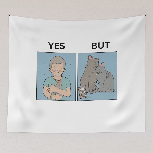 Item preview, Yes But Cats Adoption Version - Thanksgiving, Christmas And Birthday Party Gift Ideas for Memes Lovers and Fans designed and sold by Memeing Everything.