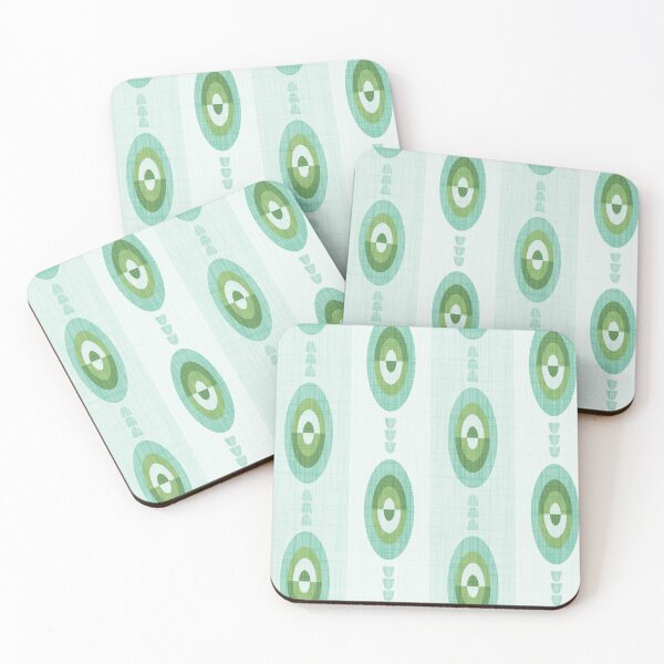Item preview, Mid Century Modern Retro Abstract Textured Pattern in Peacock Colors designed and sold by Angela Dow.