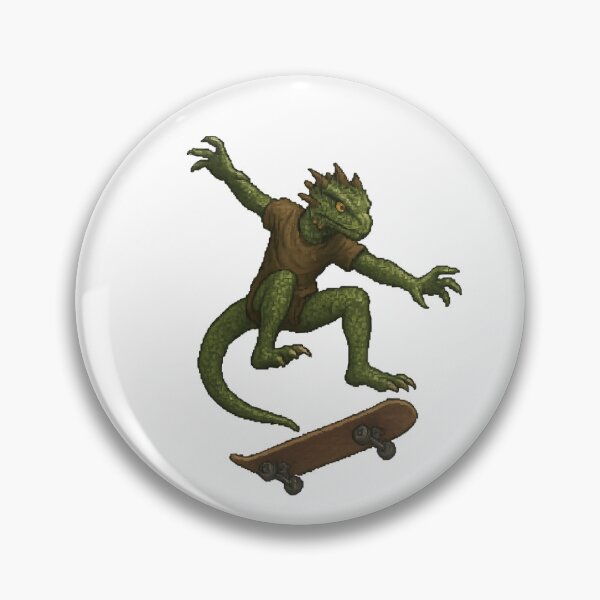Item preview, Skater Lizard Man- Midair Kickflip Sticker designed and sold by ratchips.