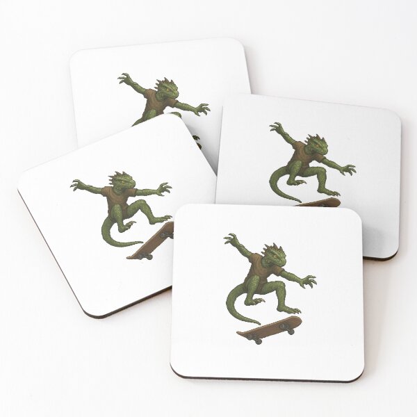 Item preview, Skater Lizard Man- Midair Kickflip Sticker designed and sold by ratchips.
