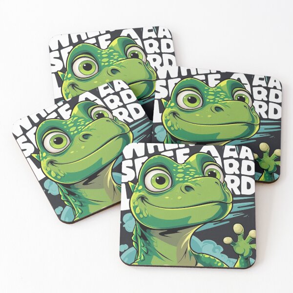 Item preview, Funny Cartoon Lizard Meme | Goofy Gecko Sticker & T-Shirt Design designed and sold by leenstoore.