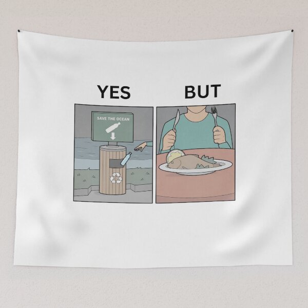 Item preview, Yes But Save The Ocean Version - Thanksgiving, Christmas And Birthday Party Gift Ideas for Memes Lovers and Fans designed and sold by Memeing Everything.