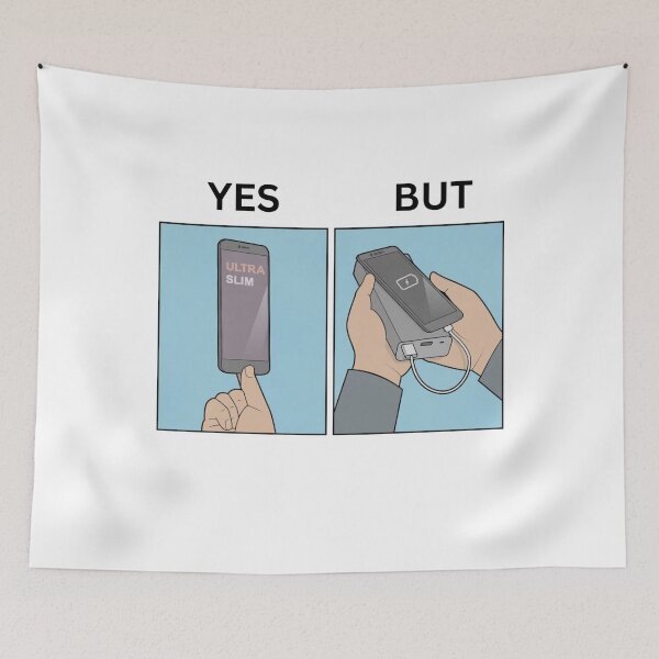 Item preview, Yes But Slim Phones Battery Version - Thanksgiving, Christmas And Birthday Party Gift Ideas for Memes Lovers and Fans designed and sold by Memeing Everything.