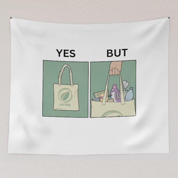 Item preview, Yes But Eco Friendly Bags Version - Thanksgiving, Christmas And Birthday Party Gift Ideas for Memes Lovers and Fans designed and sold by Memeing Everything.