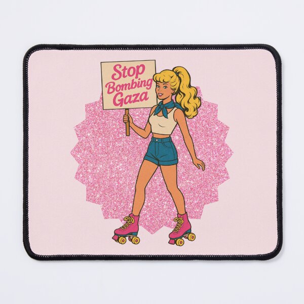 Item preview, Stop Bombing Gaza Retro Barbie Pop Art Protest Sign Demo Free Palestine Free Gaza designed and sold by Annika Shurafa.