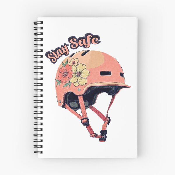Item preview, Retro Floral Pink Helmet - "Stay Safe" designed and sold by Hen-C-Art.