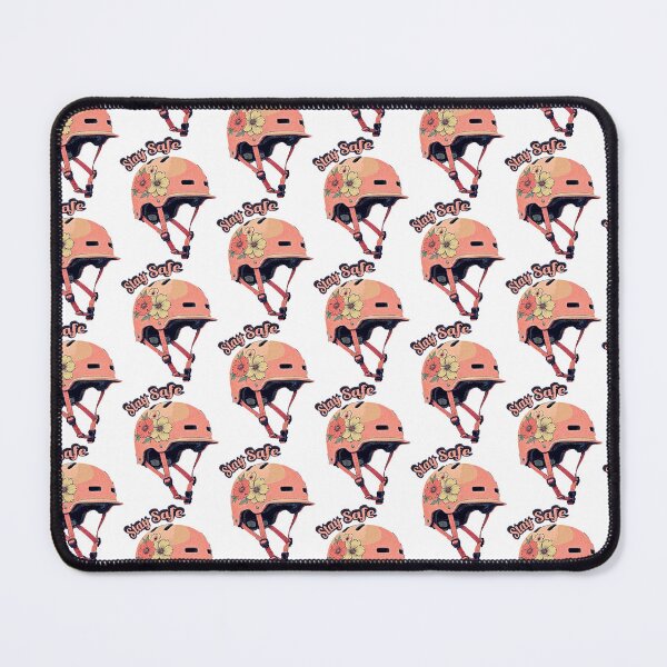 Item preview, Retro Floral Pink Helmet - "Stay Safe" designed and sold by Hen-C-Art.
