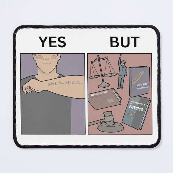 Item preview, Yes But My Life My Rules Tattoo Version - Thanksgiving, Christmas And Birthday Party Gift Ideas for Memes Lovers and Fans designed and sold by Memeing Everything.